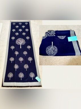 POM Boutique UK, Ultra Fine Soft Wool, Reversible, ‘Tree of Life’ Print Shawl